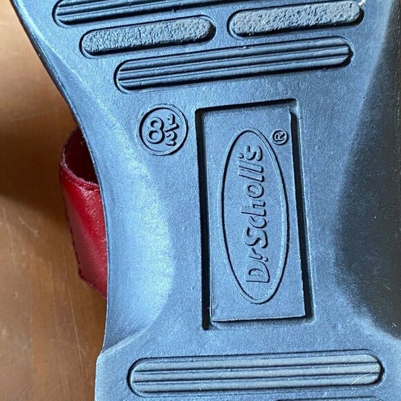 Dr. Scholls Red Leather Slide Sandals Womens Size 8.5 - Picture 10 of 13